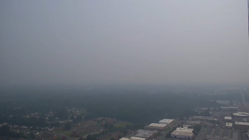 The 12 On Your Side tower camera on Midlothian Turnpike shows the air quality worsening in the...