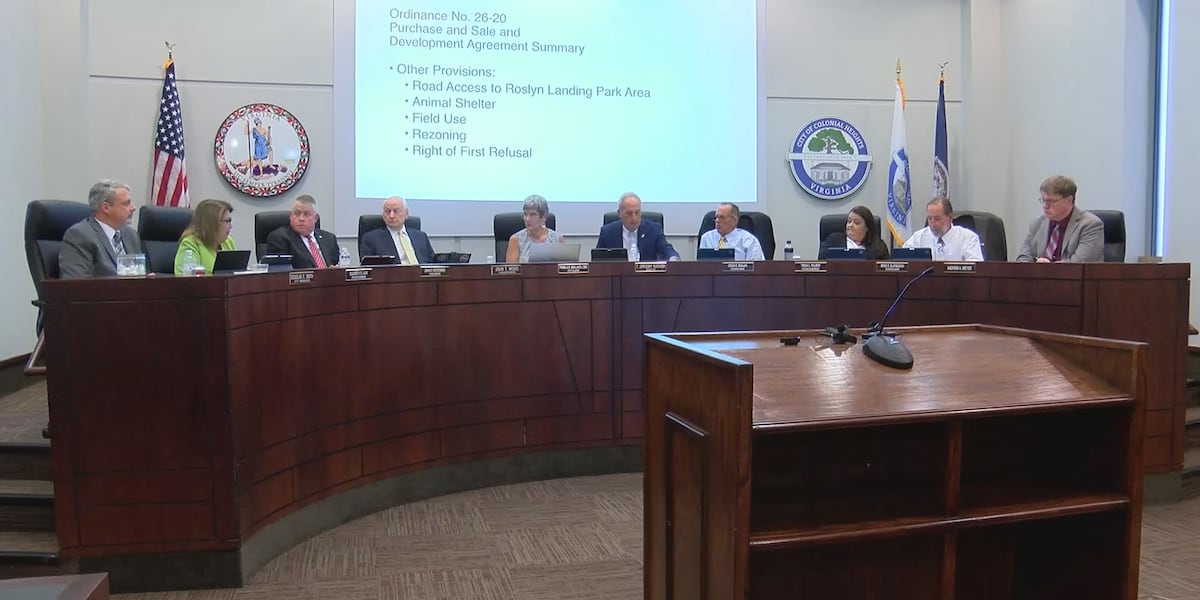 Colonial Heights council approves land sale for sports complex Published : Aug. 19, 2026 at 4:47 AM CEST | Updated : 8 minutes ago