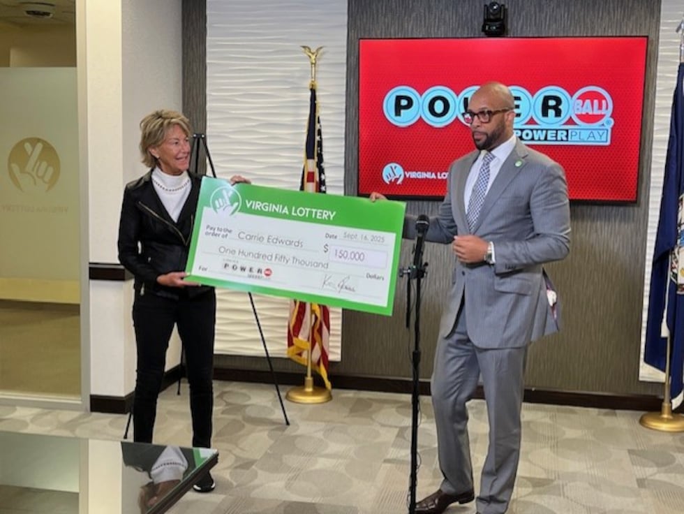 Carrie Edwards won $150,000 by matching four of the first five numbers plus the Powerball...