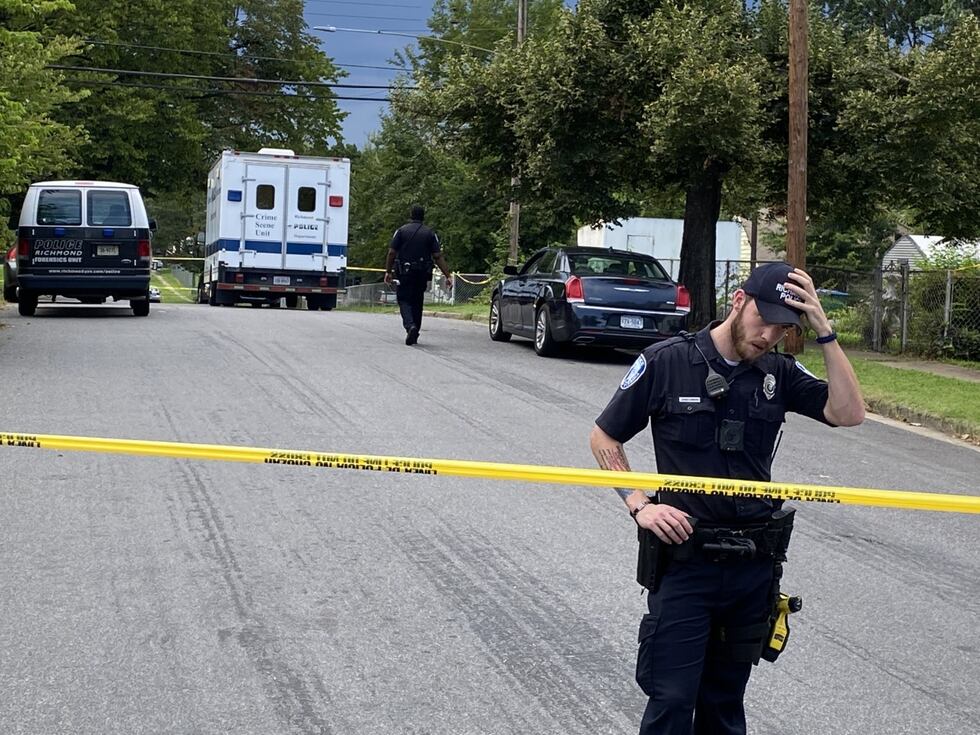 Police respond to a crime scene at Fairfax and R Street.
