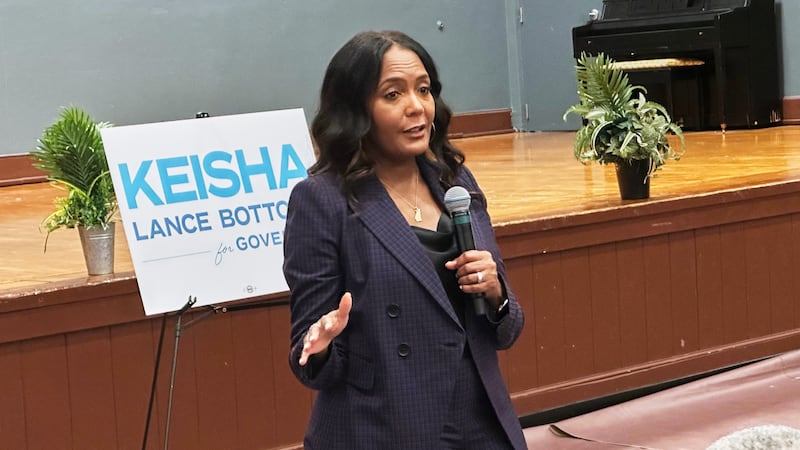 FILE - Atlanta Mayor Keisha Lance Bottoms speaks during a campaign stop in her 2026 Democratic...