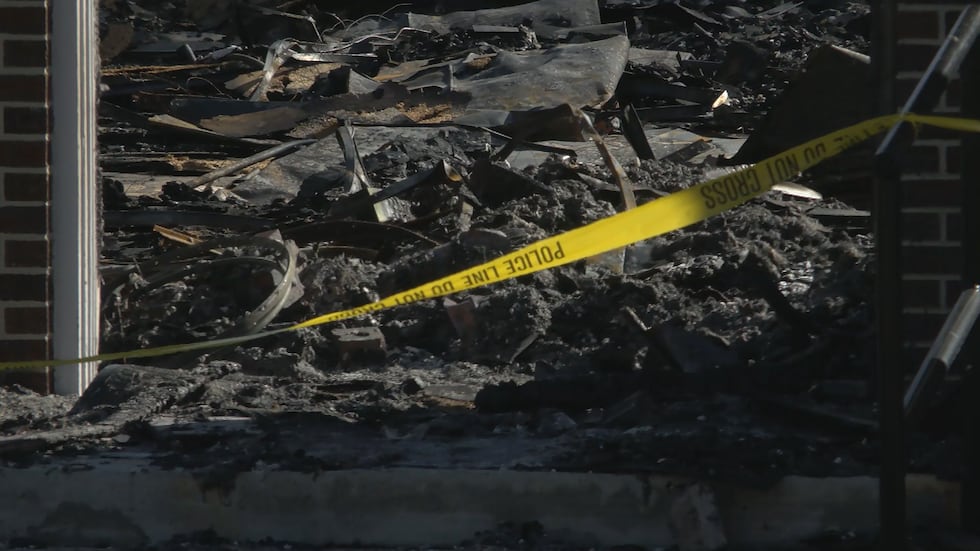 Aftermath of Mt. Nebo Baptist Church after it burned down Saturday, December 13th.