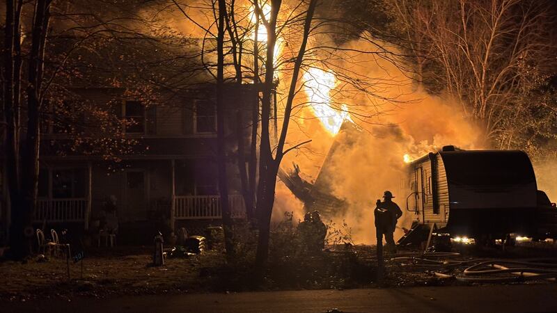 Two people are staying with family after a fire ripped through a Chesterfield home.
