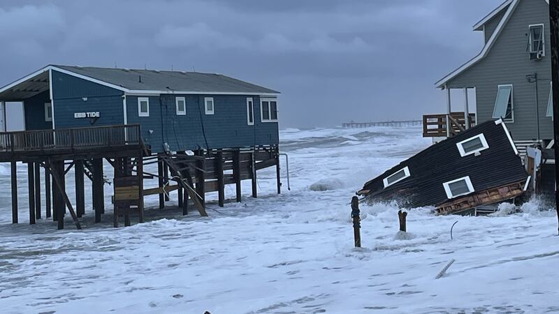 Another home in the Outer Banks collapsed on Friday.