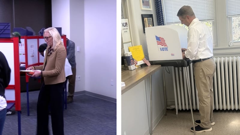 Shannon Taylor and Rob Wittman vote early on Monday, Oct. 26.