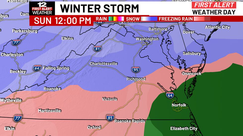 Snow could change over to sleet and/or freezing rain.