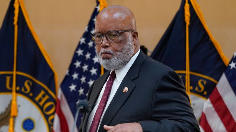 Chairman Rep. Bennie Thompson, D-Miss., arrives as the House select committee investigating...
