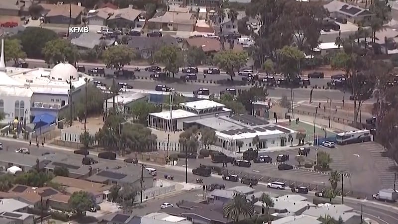 The mosque is in a heavily residential neighborhood about 9 miles north of downtown San Diego.