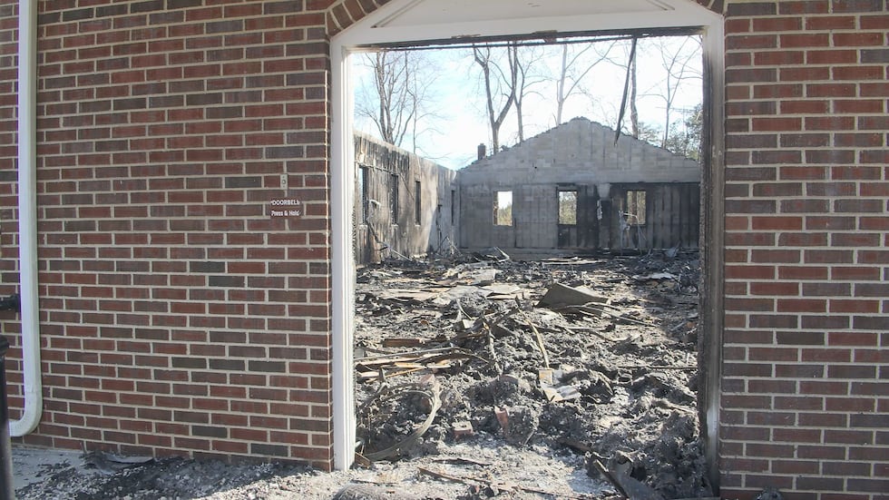 Aftermath of Mt. Nebo Baptist Church after it burned down Saturday, December 13th.