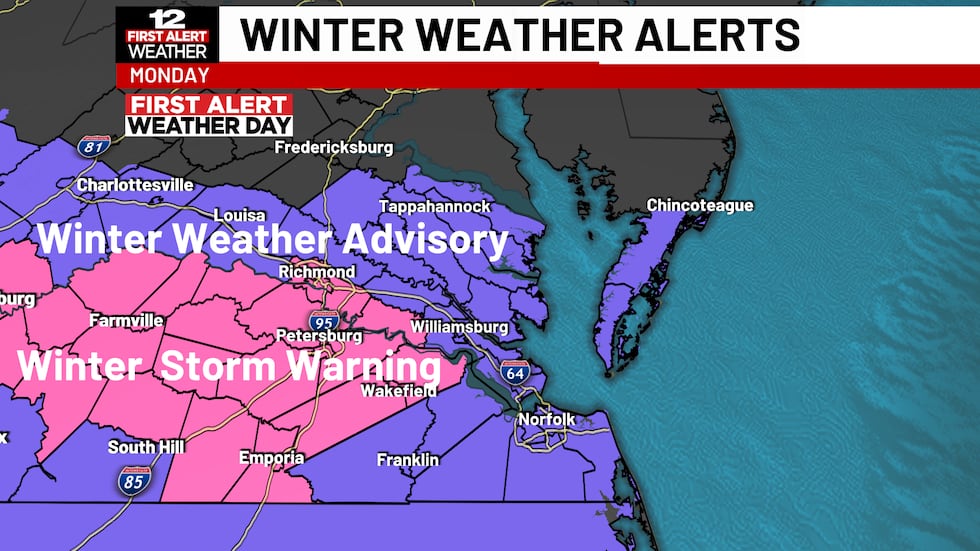 The National Weather Service has updated the Winter Storm Watch in our region to a Winter...