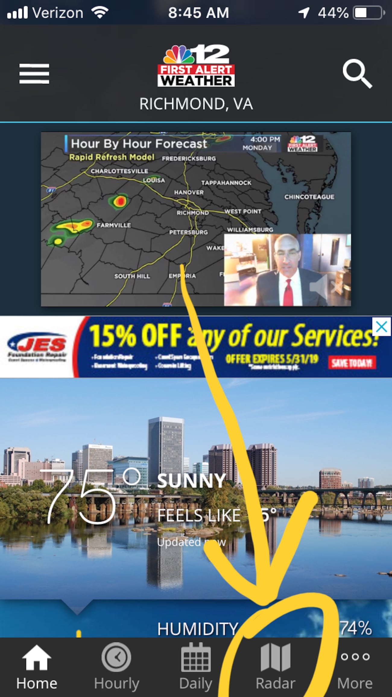 4 easy steps to see radar more clearly on the NBC12 Weather App