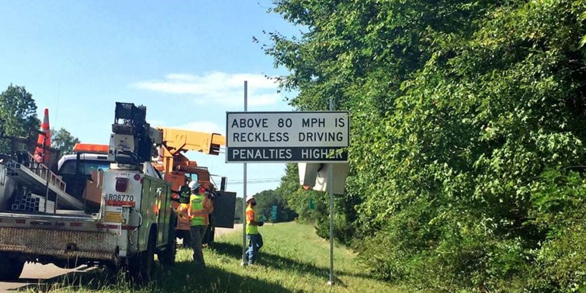 'Above 80 MPH is reckless driving' reminds new VDOT signs