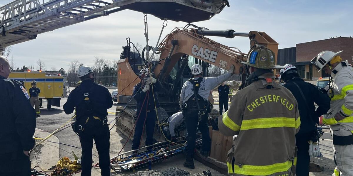 Formworker Rescue From Fall Worker rescued in Chesterfield after falling in trench