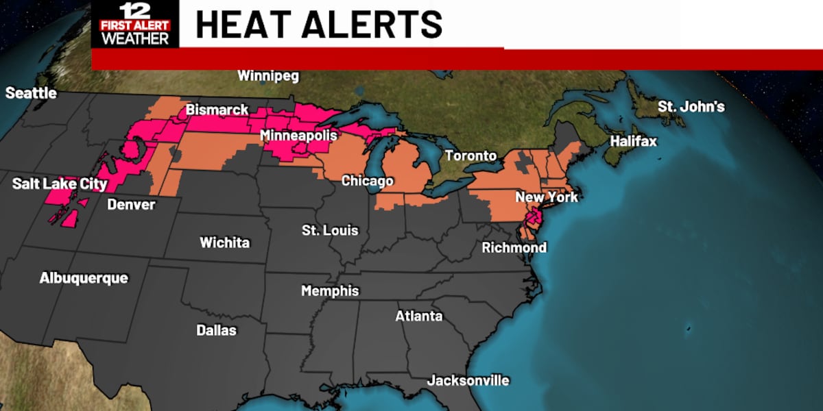 First Alert Weather Days: Heat advisories likely Thursday and Friday Heat indices in the 100s