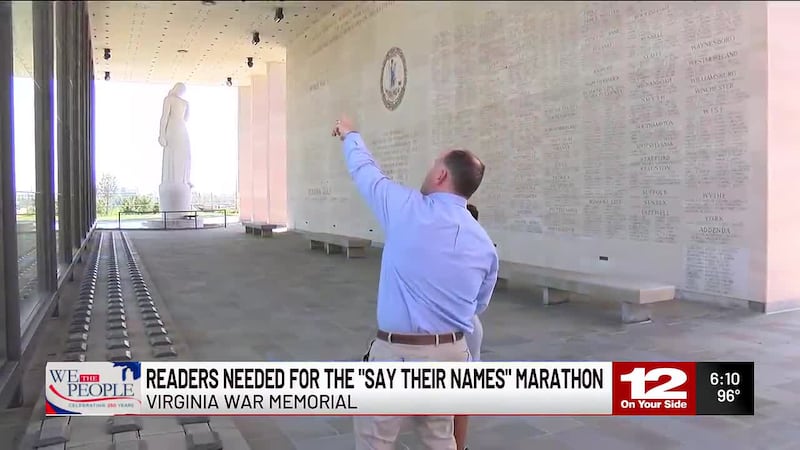 The Virginia War Memorial is seeking volunteers to read the names of nearly 12,000 fallen...