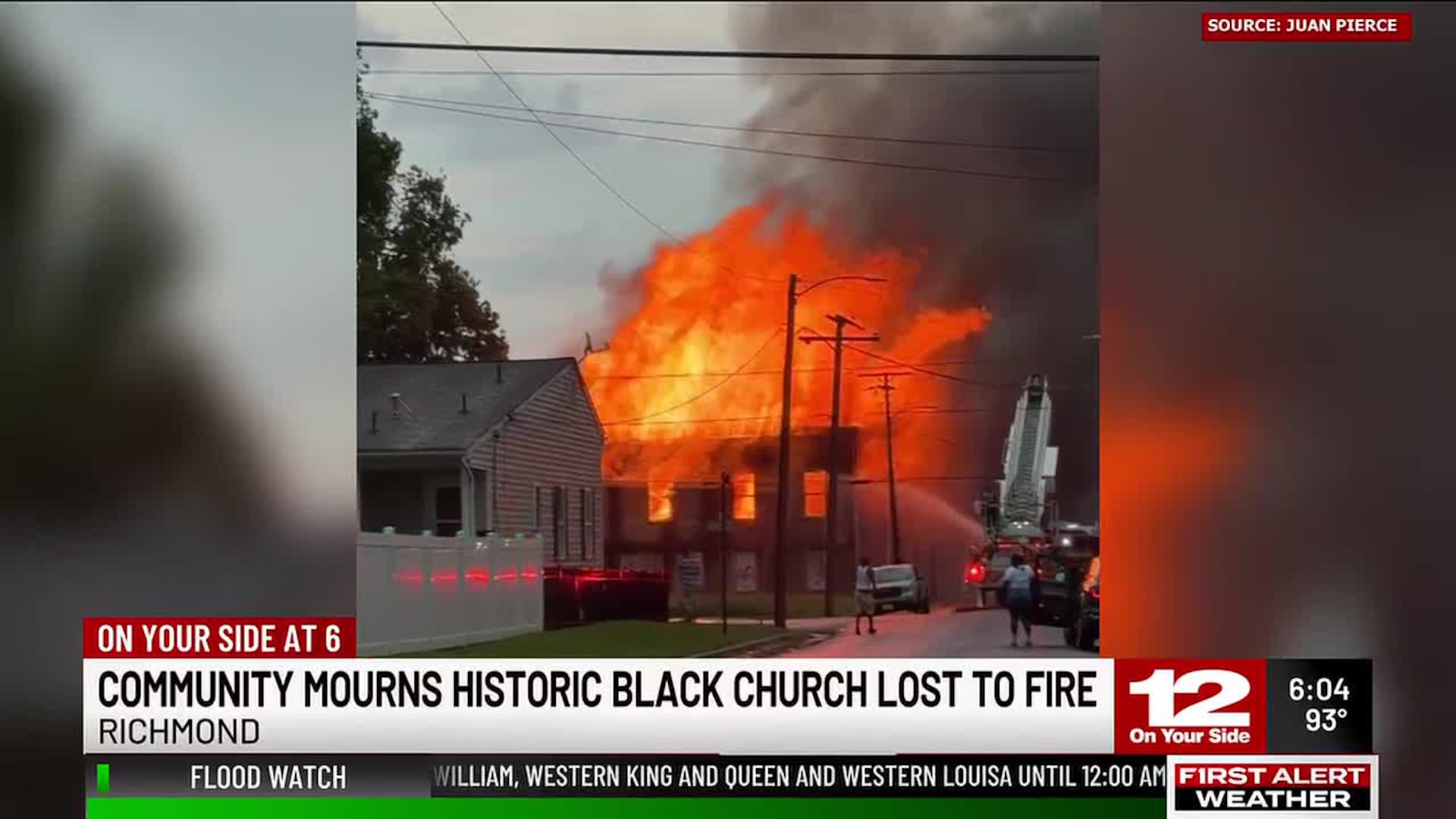 Fire Destroys Historic Black Church in Richmond's Church Hill Neighborhood