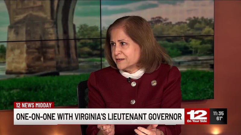 Virginia's Lieutenant Governor Ghazala Hashmi talks one-on-one with Political Reporter Henry...
