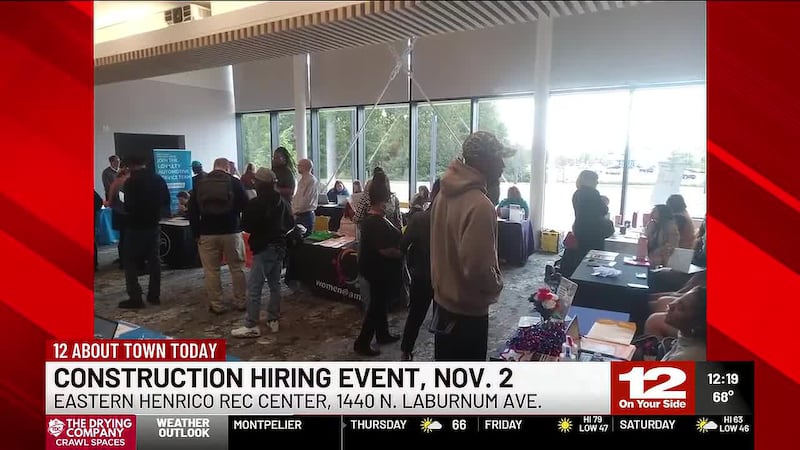 Construction hiring event on Nov. 2 at the Eastern Henrico Rec. Center.